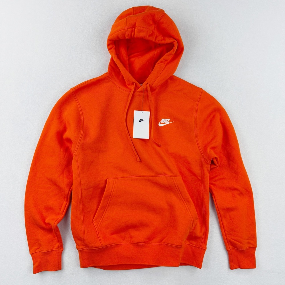 Nike Sportswear Club Fleece Hoodie‎ Size S Mens Orange BV2654
